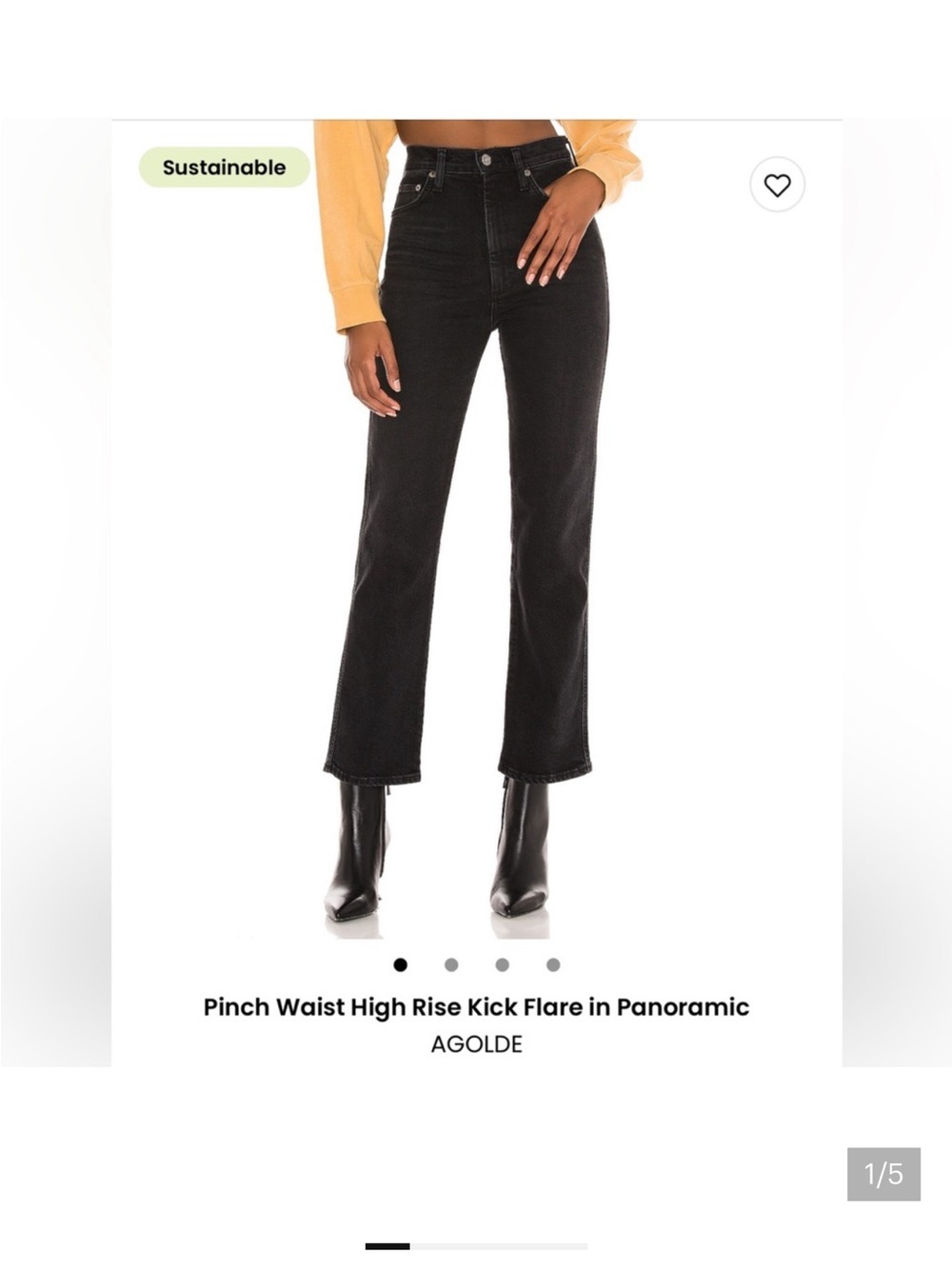 Agolde Pinch Waist High Rise Kick in Panoramic size 28